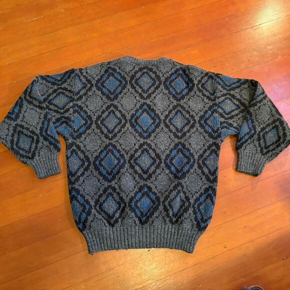 Vtg. Argyle Geometric Pattern Grandpa Sweater No Brand Size L - Picture 2 of 6